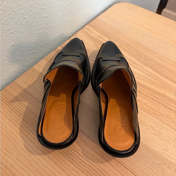 NWOT Ganni Embroidered Western Mules - Picture 3 of 4
